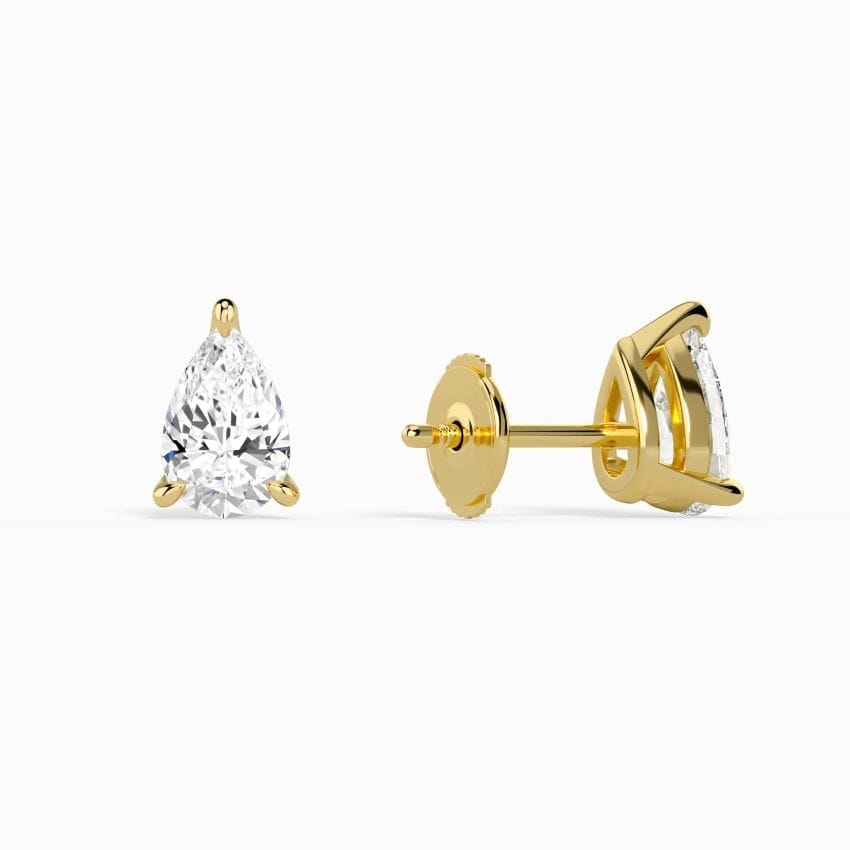 Élanie 3-Prong Solitaire Diamond Stud Earrings (14K Gold) | Jewelsentials Élanie 3-Prong Solitaire Diamond Stud Earrings (14K Gold) - Image 2