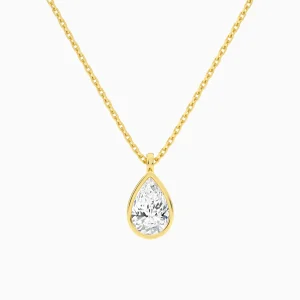 Lucine Bezel Solitaire Diamond Pendant Necklace