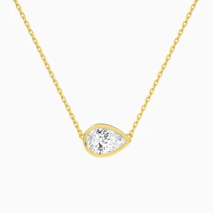 Céline Bezel Solitaire Diamond Necklace (14K Gold)