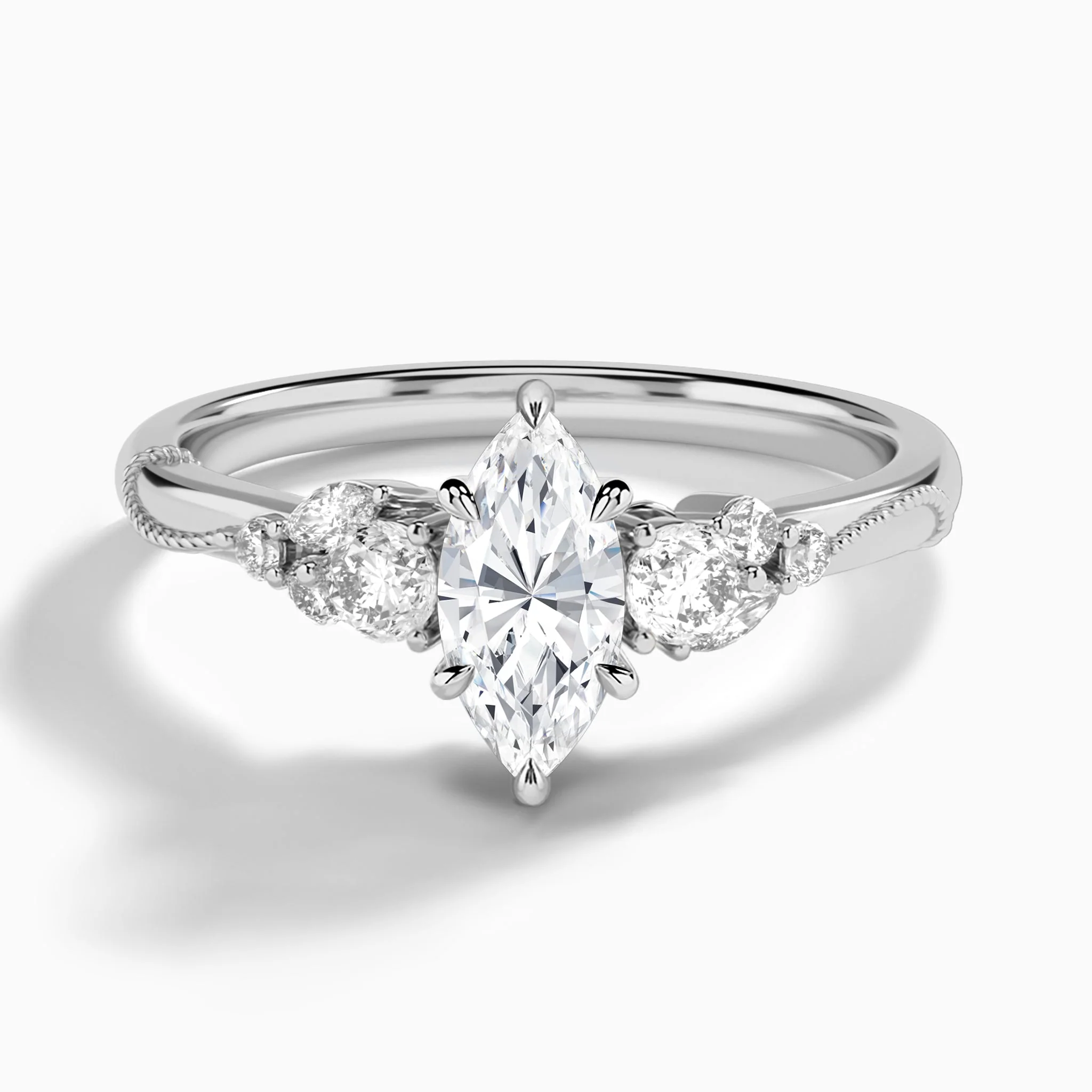 Thalía Three-Stone Diamond Engagement Ring (14K Gold) | Jewelsentials Thalía Three-Stone Diamond Engagement Ring (14K Gold)