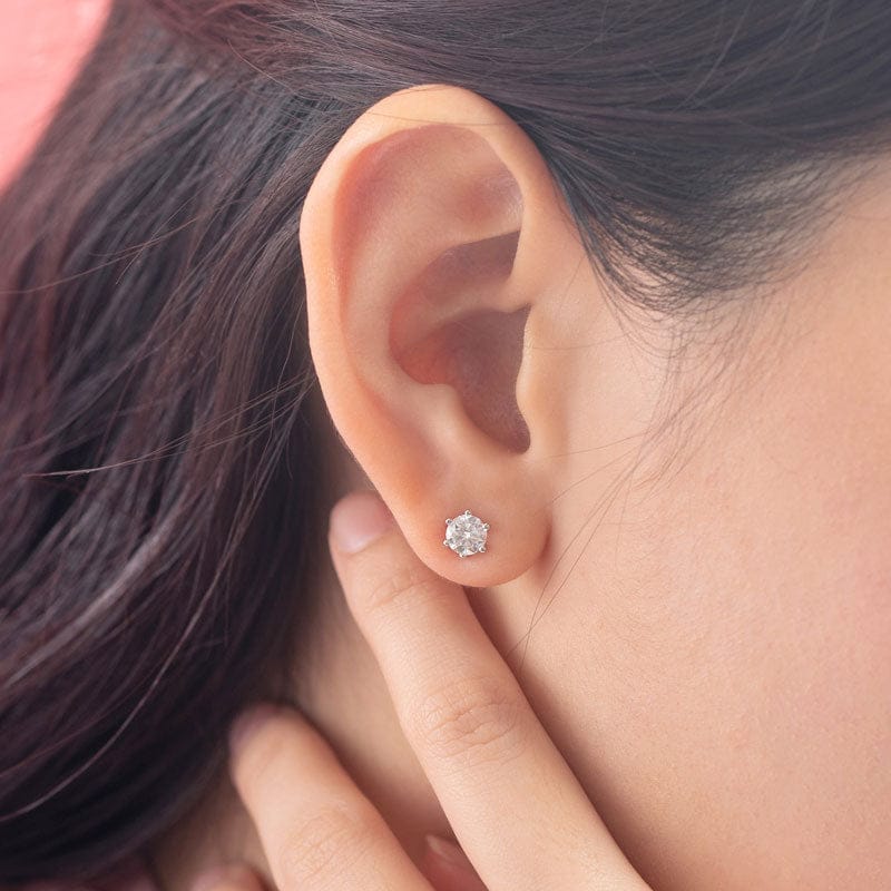 Solara Grace Moissanite Stud Earrings (1 Ct) | Jewelsentials Solara Grace Moissanite Stud Earrings (1 Ct) - Image 2