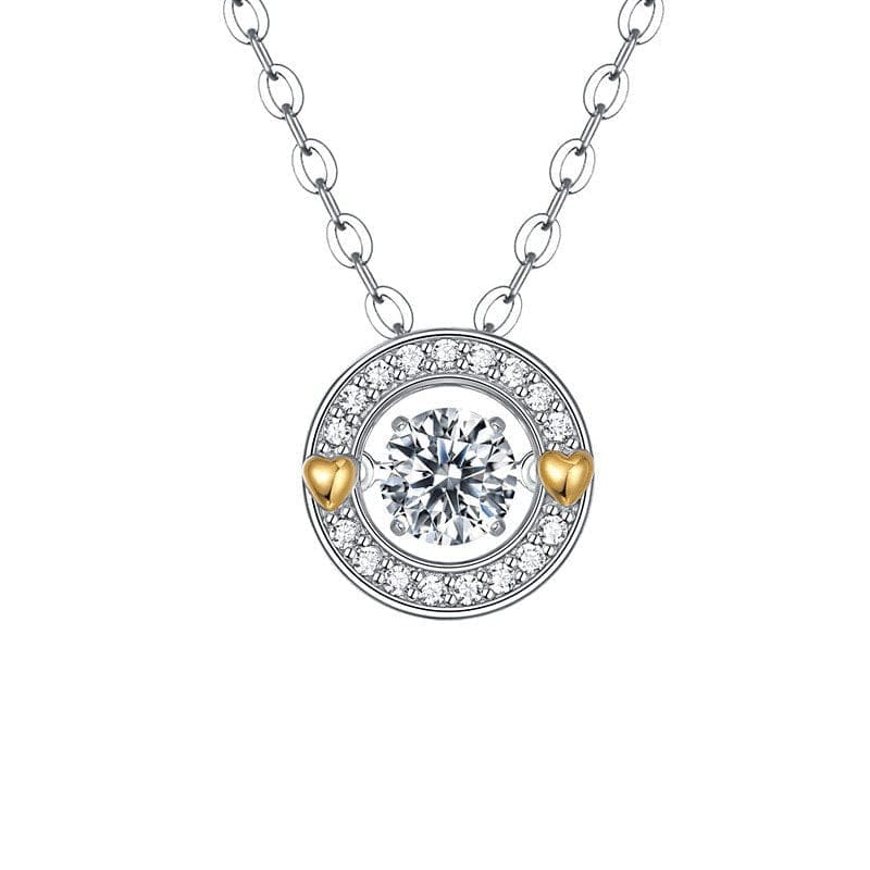 Lunaria Spark Moissanite Halo Necklace (0.4 Ct) | Jewelsentials Lunaria Spark Moissanite Halo Necklace (0.4 Ct)