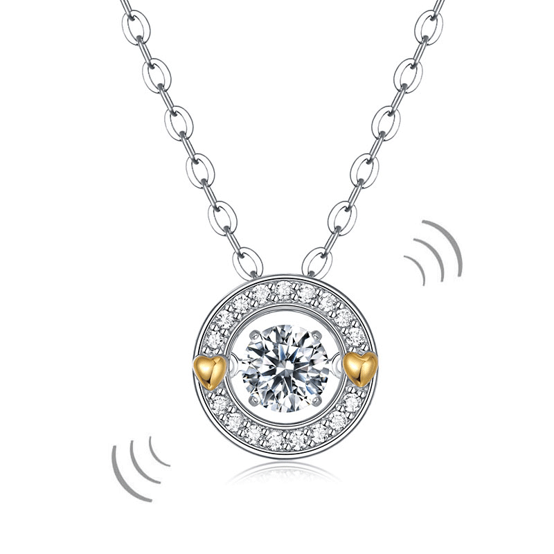 Lunara Glow Moissanite Halo Necklace (1 Ct) | Jewelsentials Lunara Glow Moissanite Halo Necklace (1 Ct) - Image 3