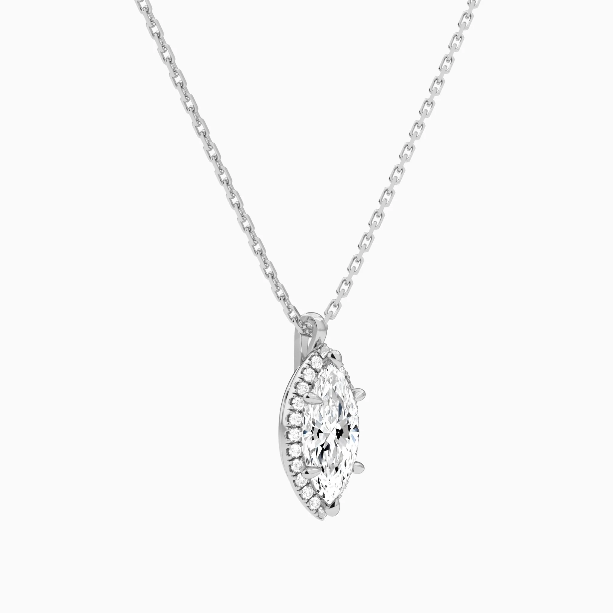Solara Halo Diamond Pendant Necklace (14K Gold) | Jewelsentials Solara Halo Diamond Pendant Necklace (14K Gold) - Image 4