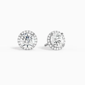 Aurella Halo Diamond Stud Earrings 
