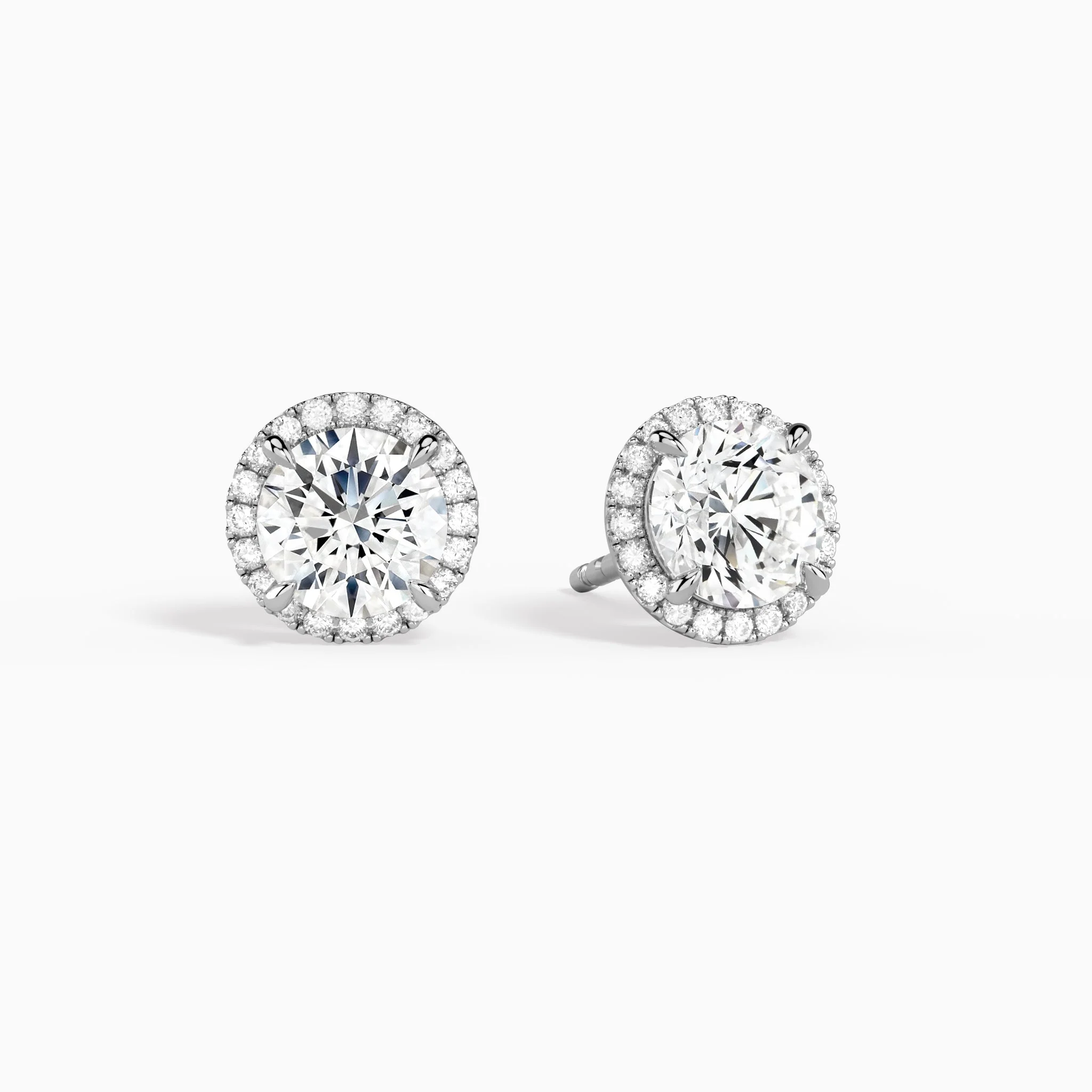 Aurella Halo Diamond Stud Earrings | Jewelsentials Aurella Halo Diamond Stud Earrings