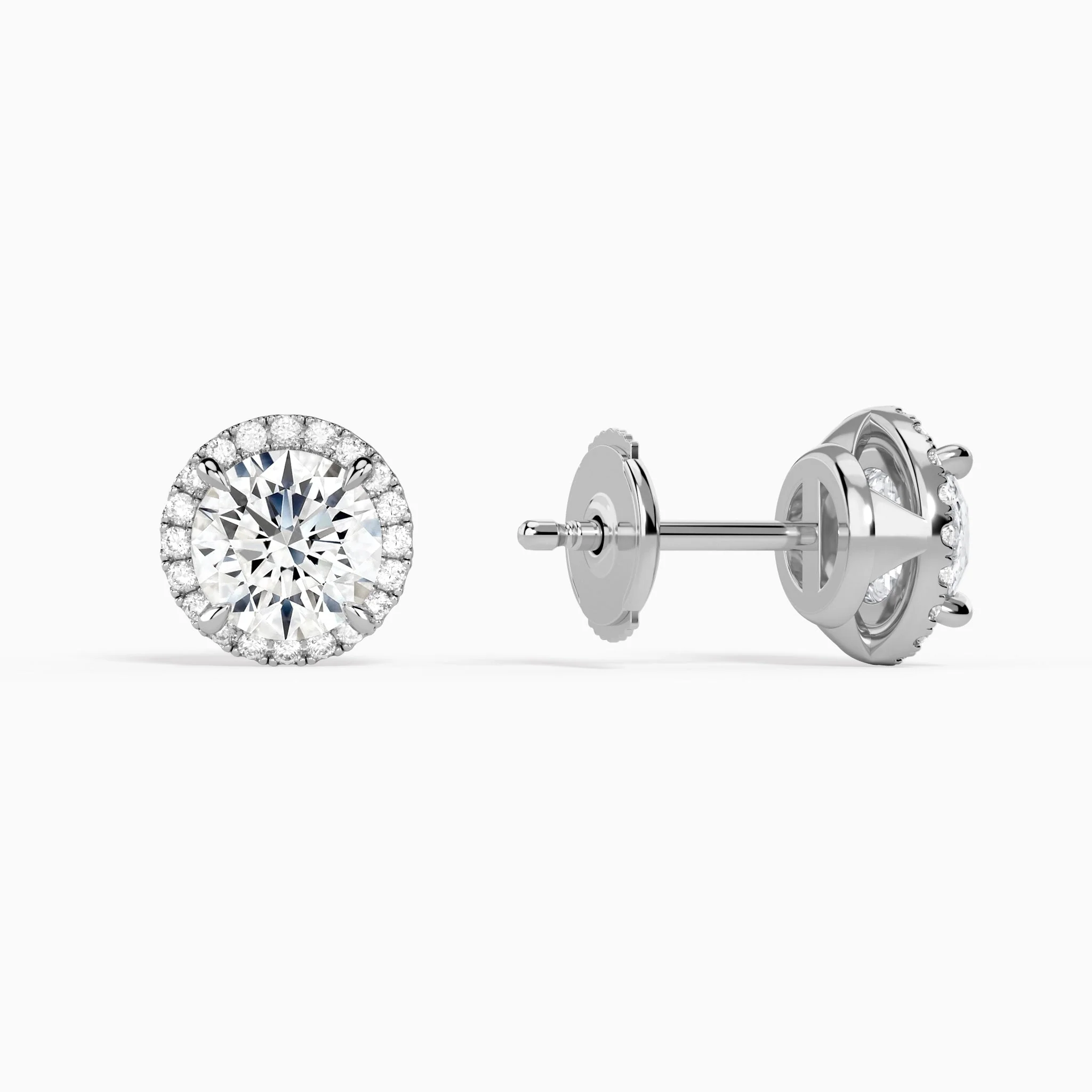 Aurella Halo Diamond Stud Earrings | Jewelsentials Aurella Halo Diamond Stud Earrings - Image 3