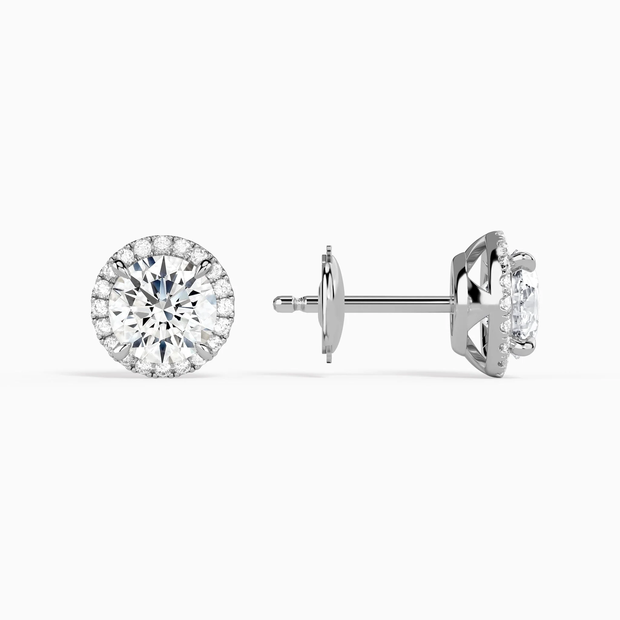 Aurella Halo Diamond Stud Earrings | Jewelsentials Aurella Halo Diamond Stud Earrings - Image 4