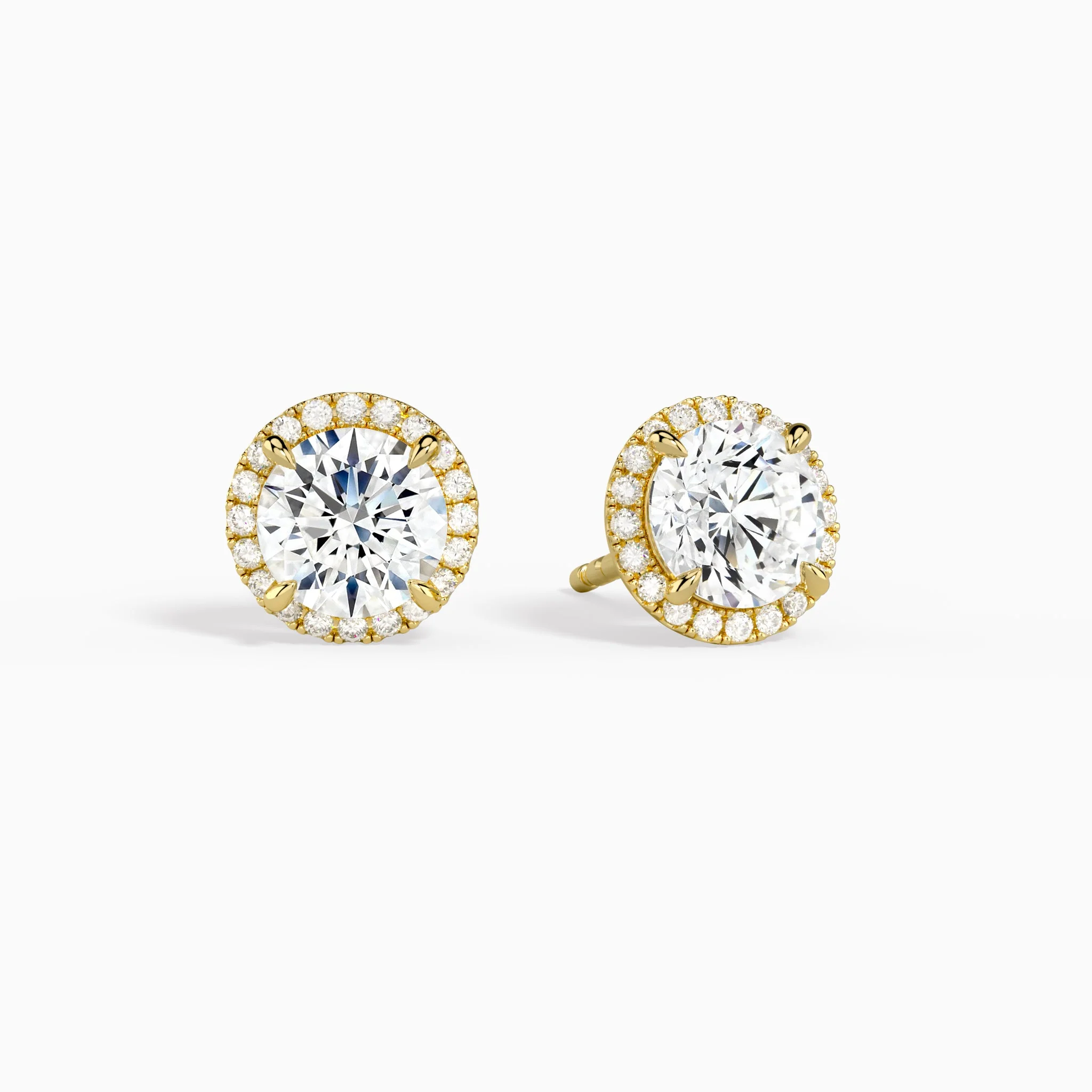 Aurella Halo Diamond Stud Earrings | Jewelsentials Aurella Halo Diamond Stud Earrings - Image 2