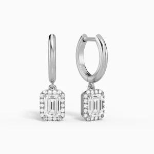 Soraya Luxe Halo Drop Diamond Huggie Hoops