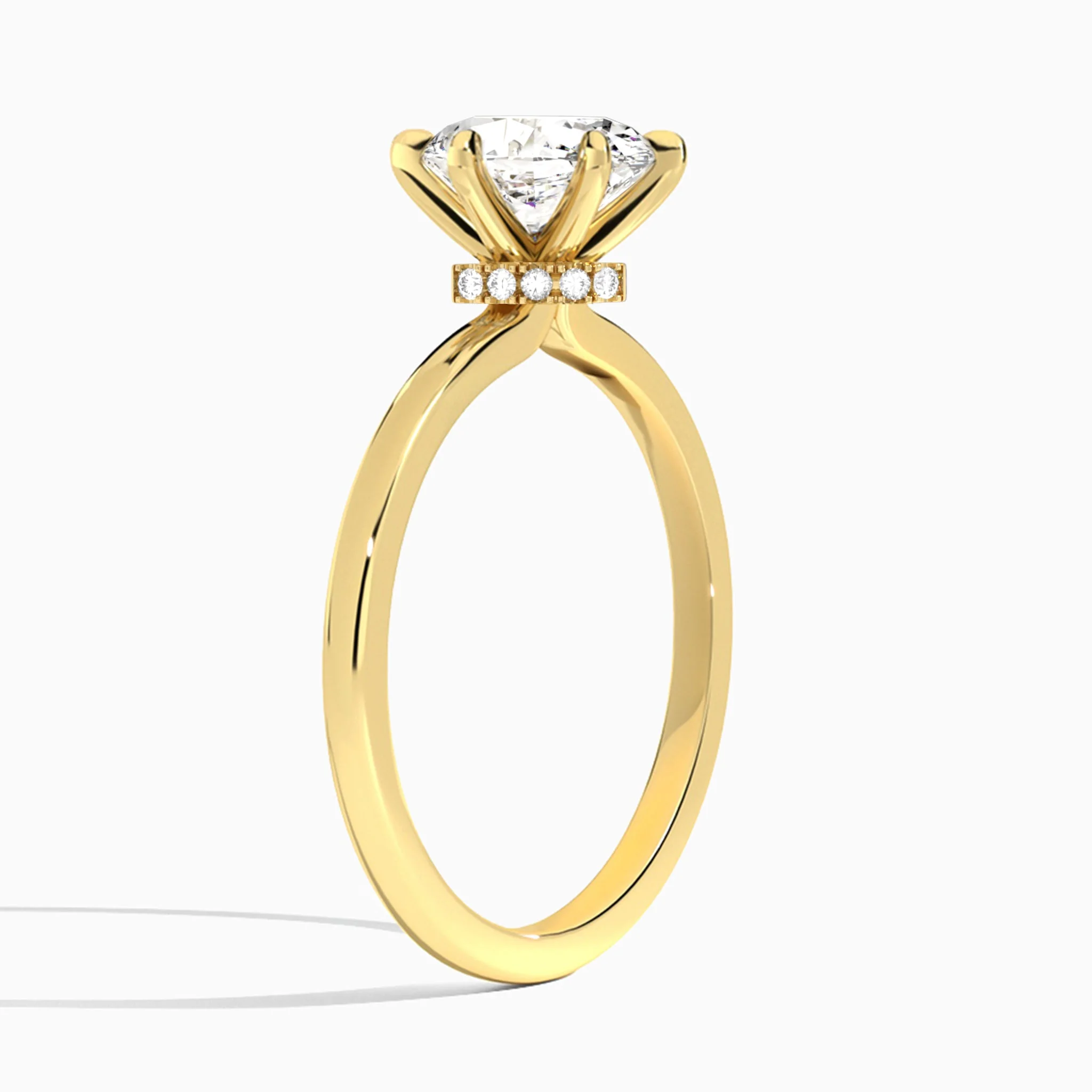 Soraya Six-Prong Hidden Halo Engagement Ring | Jewelsentials Soraya Six-Prong Hidden Halo Engagement Ring - Image 3
