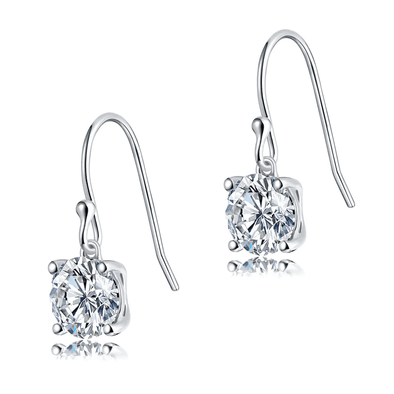 Starlit Grace Moissanite Drop Earrings (2 Ct) | Jewelsentials Starlit Grace Moissanite Drop Earrings (2 Ct) - Image 3