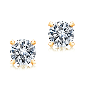 Amora Bloom Rose Gold Moissanite Studs (2 Ct)
