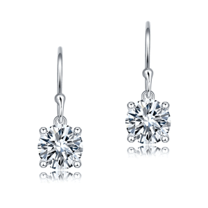 Starlit Grace Moissanite Drop Earrings (2 Ct)
