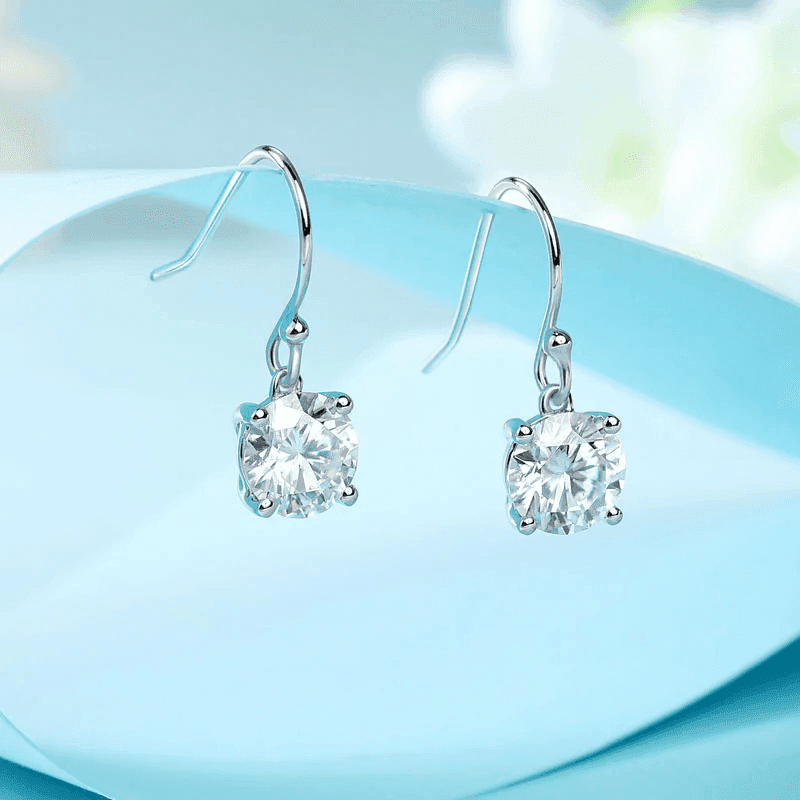Starlit Grace Moissanite Drop Earrings (2 Ct) | Jewelsentials Starlit Grace Moissanite Drop Earrings (2 Ct) - Image 4