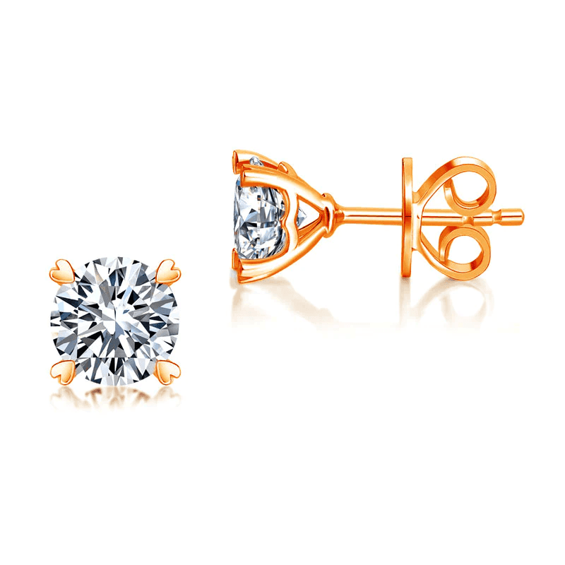 Amora Bloom Rose Gold Moissanite Studs (2 Ct) | Jewelsentials Amora Bloom Rose Gold Moissanite Studs (2 Ct) - Image 3