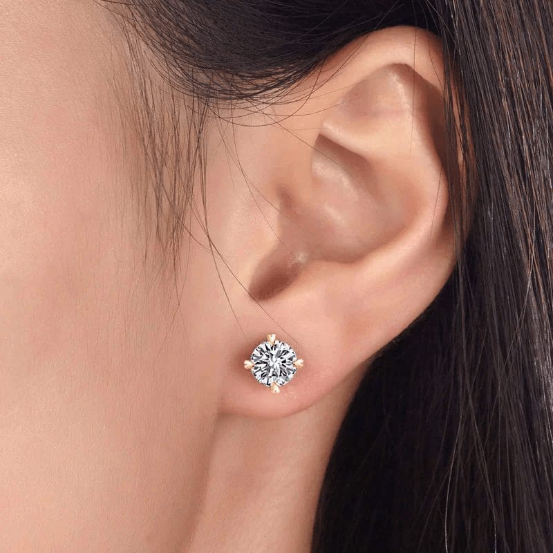 Amora Bloom Rose Gold Moissanite Studs (2 Ct) | Jewelsentials Amora Bloom Rose Gold Moissanite Studs (2 Ct) - Image 2