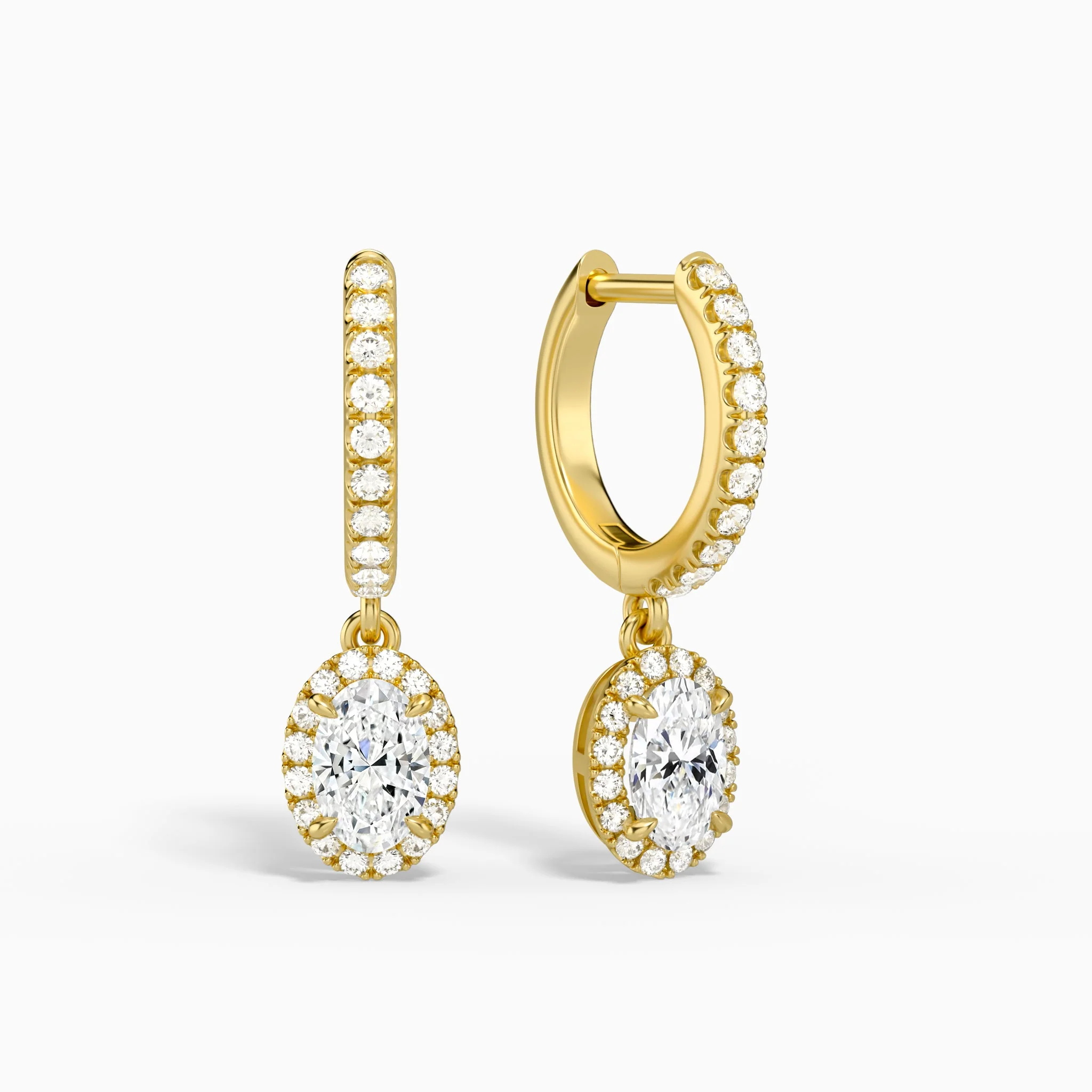 Virelle Luxe Drop Diamond Huggie Hoops (14K Gold) | Jewelsentials Virelle Luxe Drop Diamond Huggie Hoops (14K Gold) - Image 2