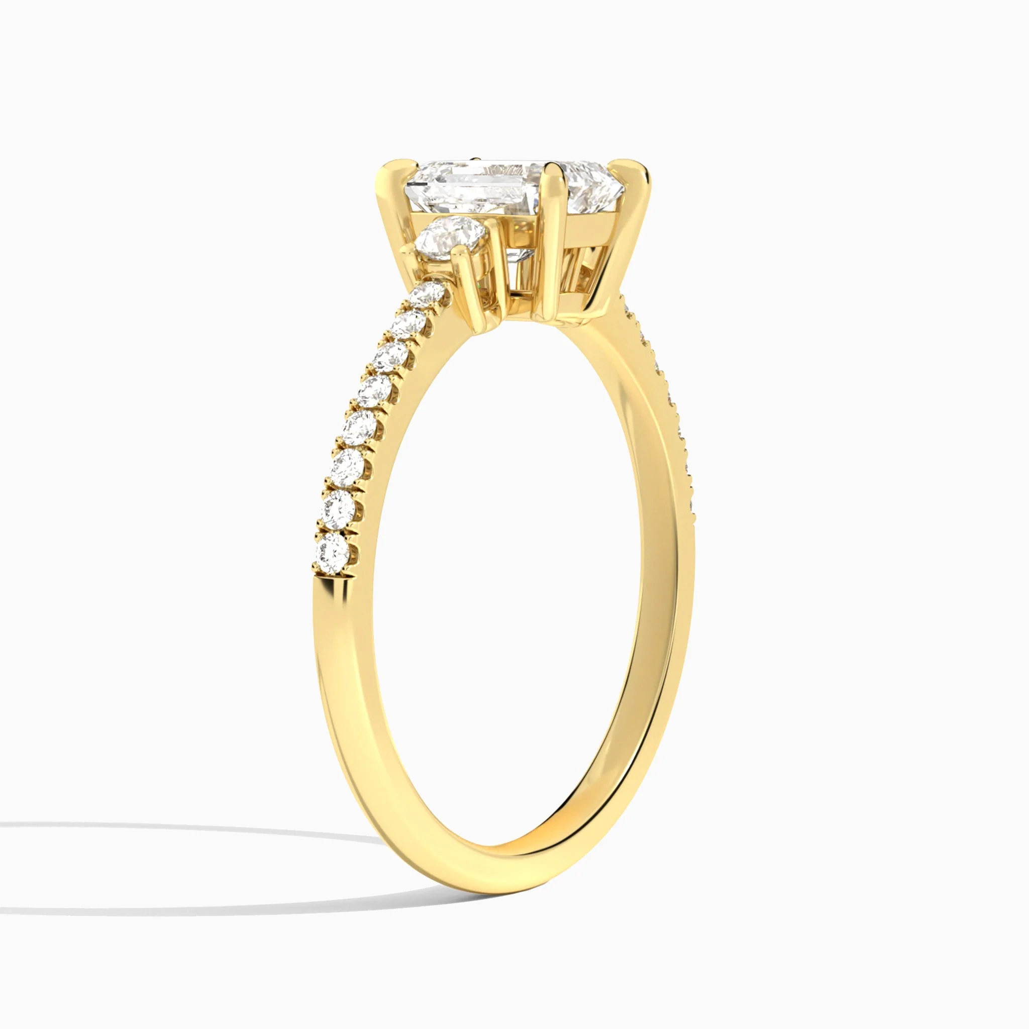 Lyra Classic Three-Stone Diamond Engagement Ring (14K Gold) | Jewelsentials Lyra Classic Three-Stone Diamond Engagement Ring (14K Gold) - Image 2