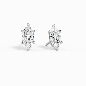 Amelie Solitaire Diamond Stud Earrings (14K Gold)