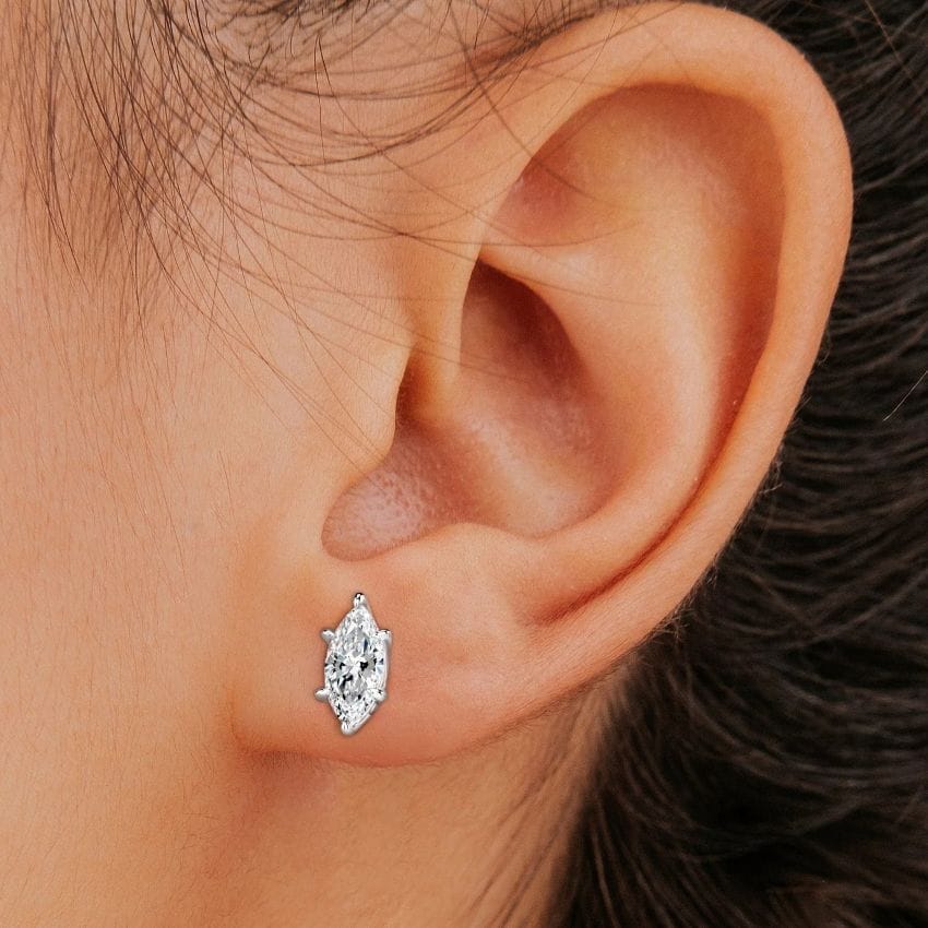 Amelie Solitaire Diamond Stud Earrings (14K Gold) | Jewelsentials Amelie Solitaire Diamond Stud Earrings (14K Gold) - Image 4