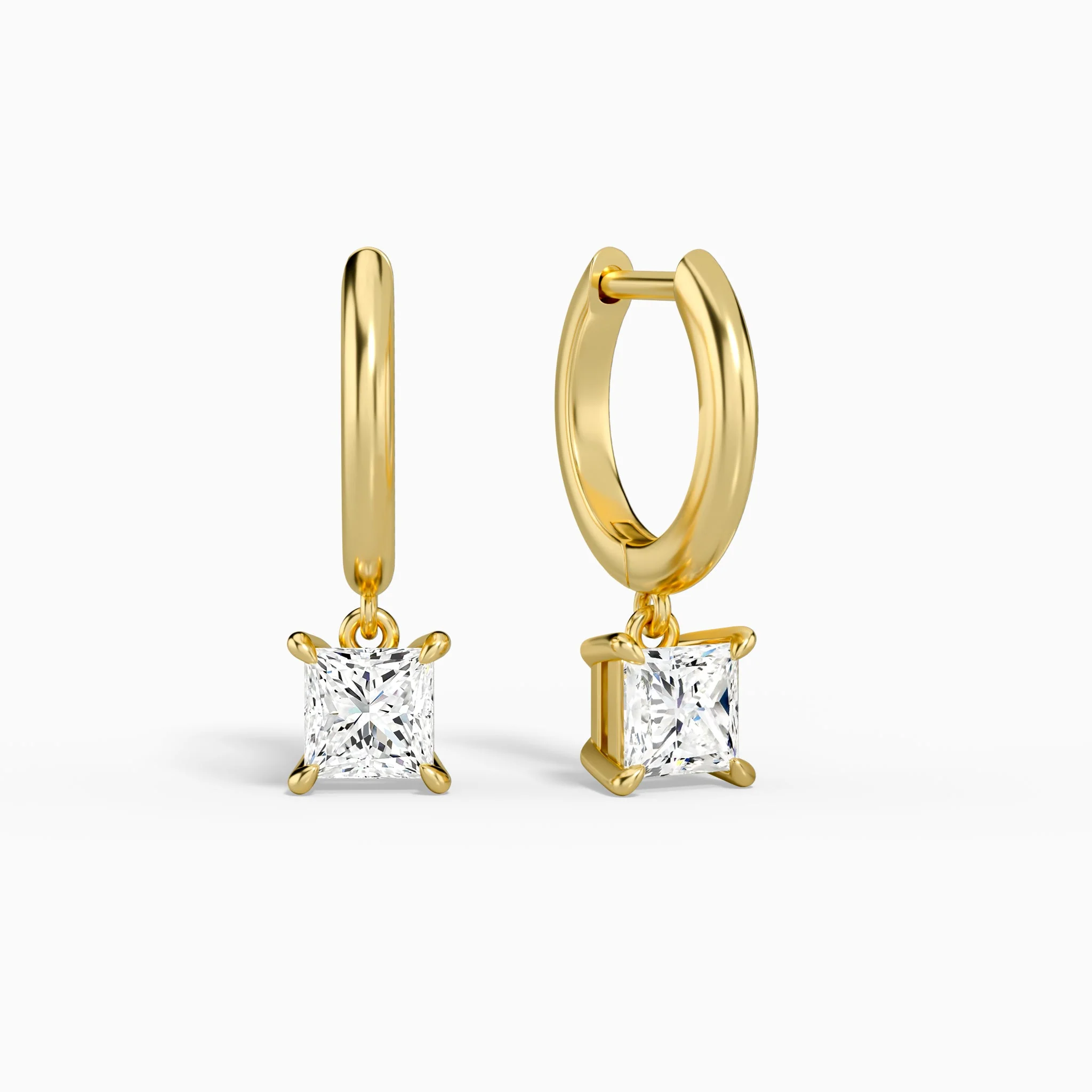 Élise Solitaire Drop Diamond Huggie Hoops (14K Gold) | Jewelsentials Élise Solitaire Drop Diamond Huggie Hoops (14K Gold) - Image 2