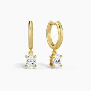 Élise Solitaire Drop Diamond Huggie Hoops 