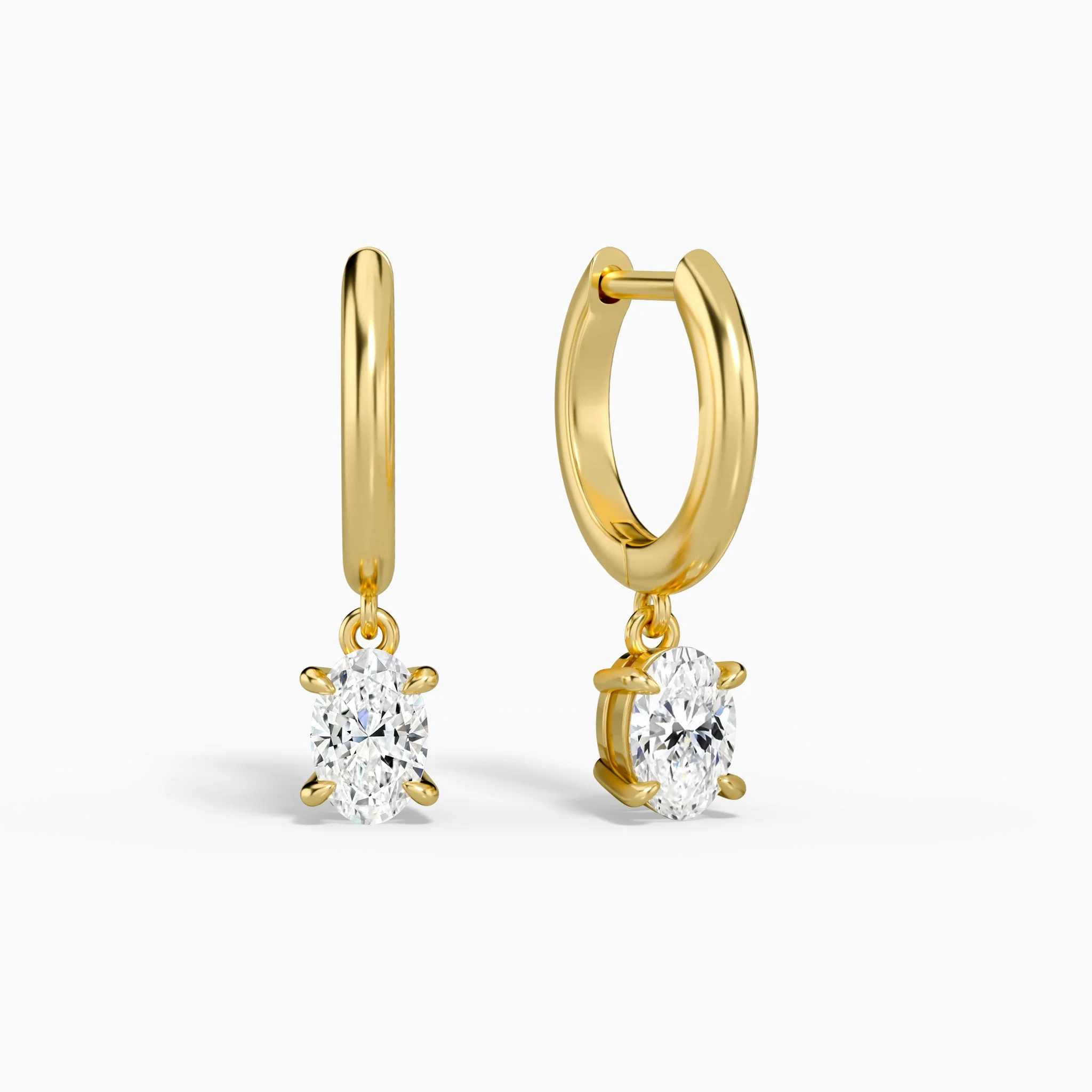 Élise Solitaire Drop Diamond Huggie Hoops | Jewelsentials Élise Solitaire Drop Diamond Huggie Hoops