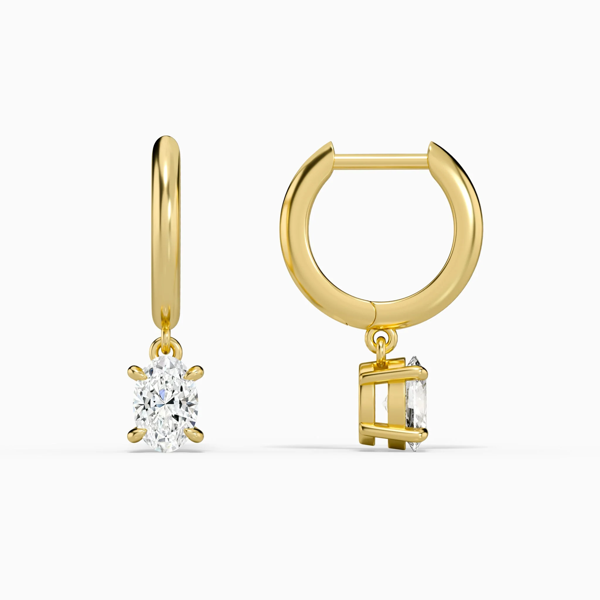 Élise Solitaire Drop Diamond Huggie Hoops | Jewelsentials Élise Solitaire Drop Diamond Huggie Hoops - Image 3