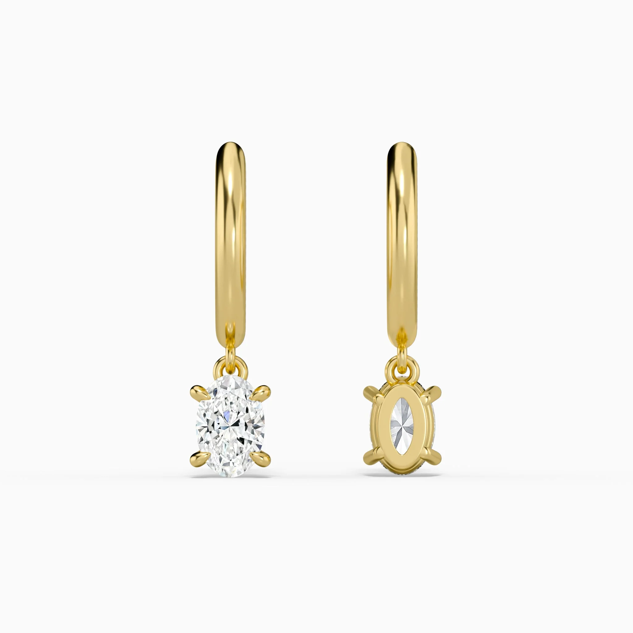 Élise Solitaire Drop Diamond Huggie Hoops | Jewelsentials Élise Solitaire Drop Diamond Huggie Hoops - Image 4