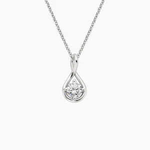 Seraphine Twist Pendant Diamond Necklace (14K Gold)