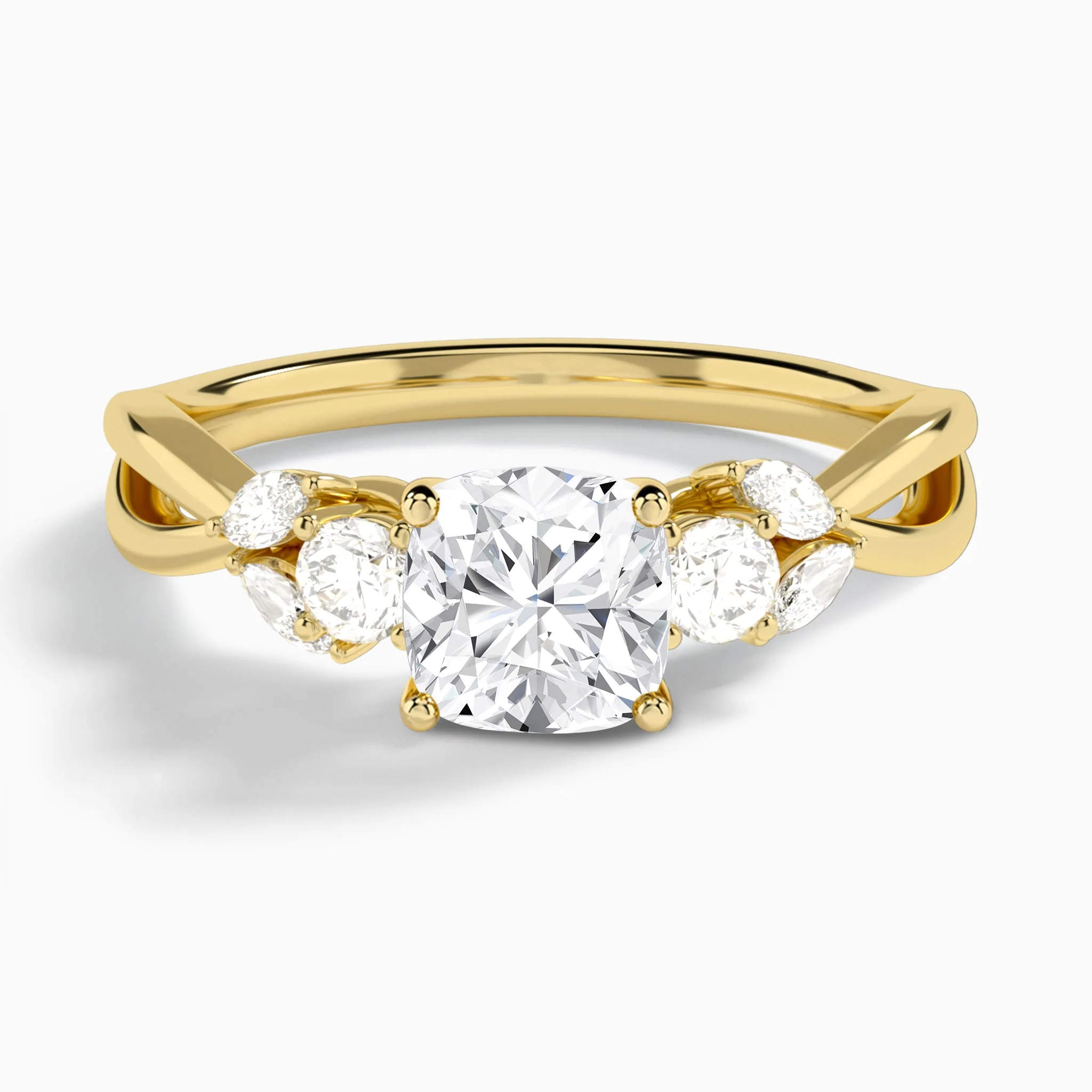 Odette Vintage Three-Stone Diamond Engagement Ring | Jewelsentials Odette Vintage Three-Stone Diamond Engagement Ring