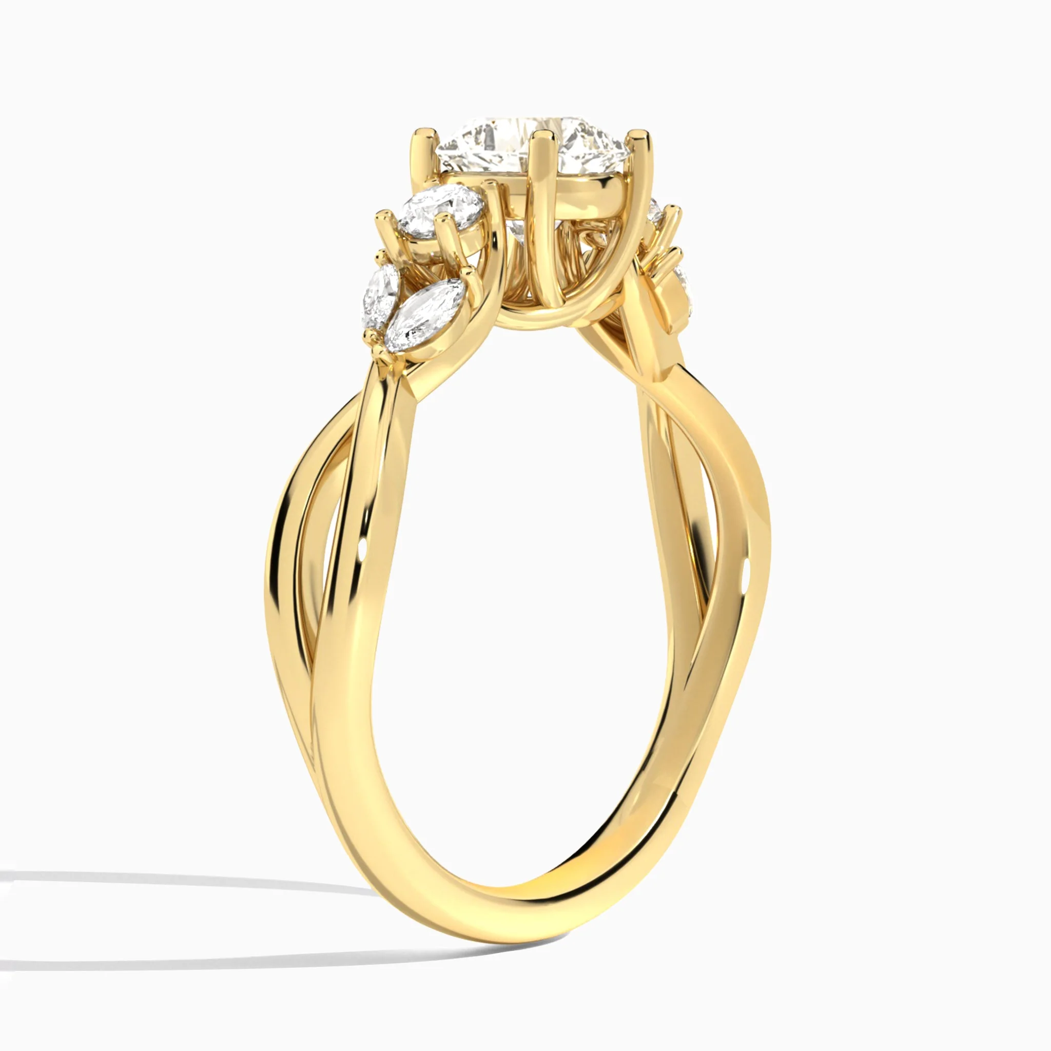 Odette Vintage Three-Stone Diamond Engagement Ring | Jewelsentials Odette Vintage Three-Stone Diamond Engagement Ring - Image 2