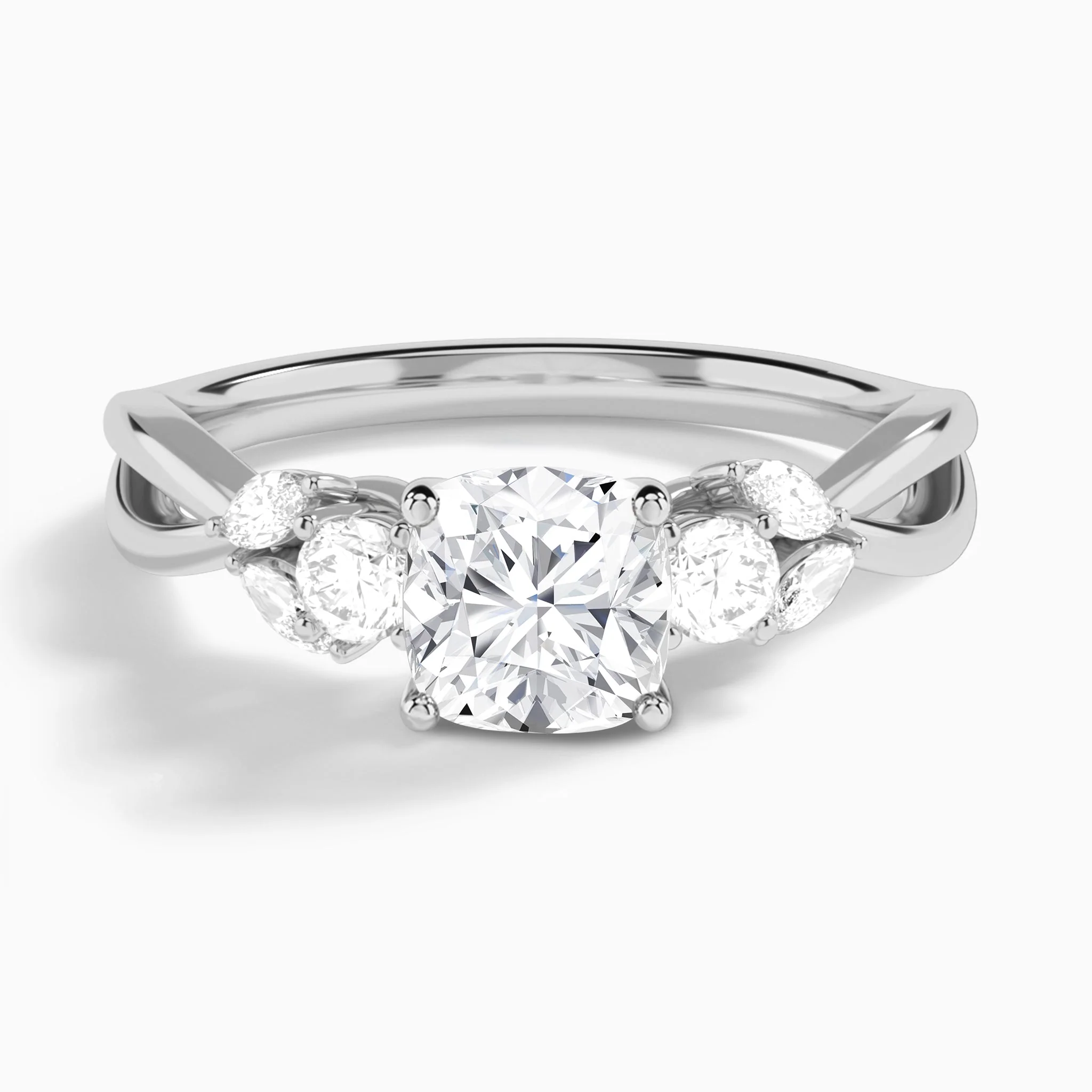 Odette Vintage Three-Stone Diamond Engagement Ring (14K Gold) | Jewelsentials Odette Vintage Three-Stone Diamond Engagement Ring (14K Gold)