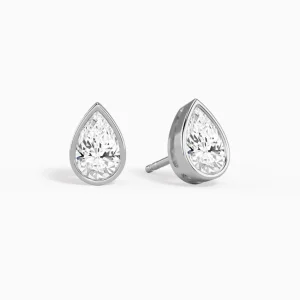 Seren Bezel Solitaire Diamond Stud Earrings (14K Gold)