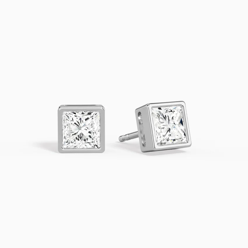 Seren Bezel Solitaire Diamond Stud Earrings (14K Gold) | Jewelsentials Seren Bezel Solitaire Diamond Stud Earrings (14K Gold) - Image 5