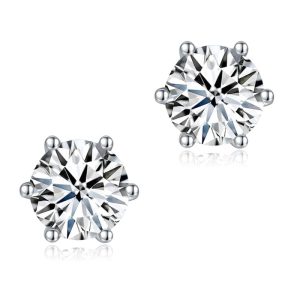 Solara Grace Moissanite Stud Earrings (1 Ct)