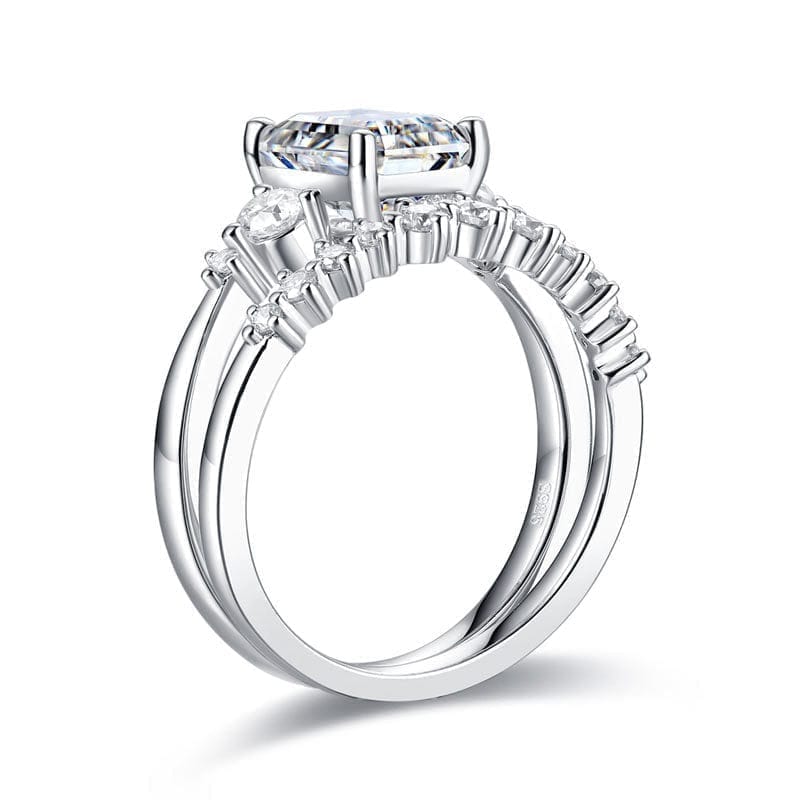 Aurielle Emerald Moissanite Ring Set (2 Ct) | Jewelsentials Aurielle Emerald Moissanite Ring Set (2 Ct) - Image 5