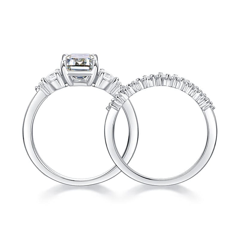 Aurielle Emerald Moissanite Ring Set (2 Ct) | Jewelsentials Aurielle Emerald Moissanite Ring Set (2 Ct) - Image 3
